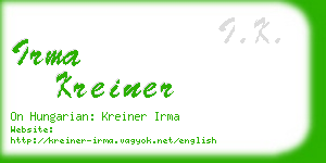 irma kreiner business card
